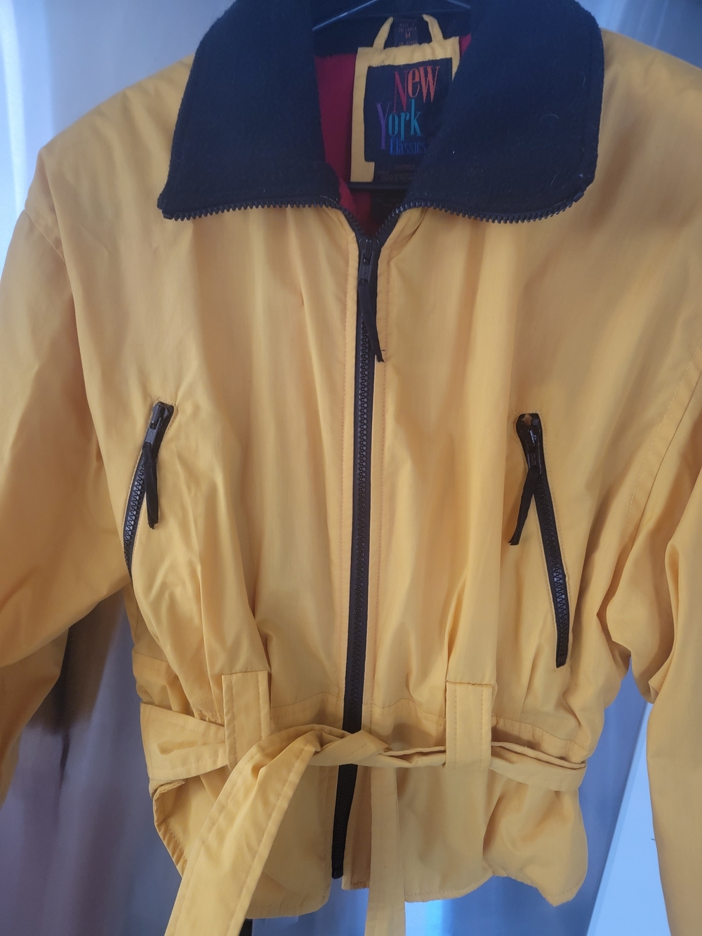 New York Classics Yellow Belted Bomber Jacket
